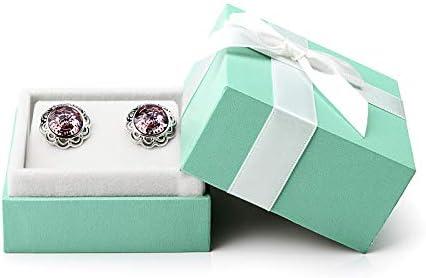Oirlv Velvet Bow-knot Earrings Storage Box Jewelry Packaging Gift Box Showcase Display