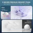 ELEMUSE 3 Inch Twin XL Memory Foam Mattress Topper,Dorm Room Essentials | Gel Foam Bed Topper with Washable Cover, Non-Slip Back to School Bedding,Pressure-Relieving Mattress Topper for Back Pain