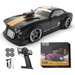 KM3299 RC Drift Car, 1:32 Scale High-Speed 4WD Mini Electric Remote Control Drift Vehicle, 30 km/h with Gyro Stabilization and LED Lights 2025 Gift for Adult (Black)