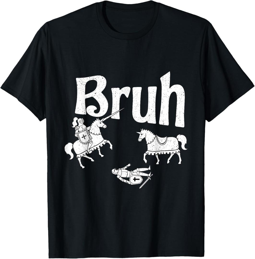 Funny Jousting Bro Renaissance Festival Medieval T-Shirt (S, Black)