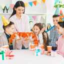 ArtCreativity Orange Ponytail Headbands for Kids - Set of 6 Head Boppers - Cute Tinsel Headband for Girls with Bopper Springs - Adorable Orange Party Favor Accessories - Pom Pom Headbands for Women