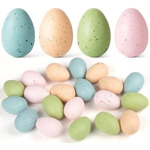 OLIKER 24/16/36 Pcs Easter Speckled Eggs, 2.4" Multi Colors Plastic Eggs for Easter Decorations, Pastel Easter Decor,Bowl & Vase Filler, Easter Basket Filler and Spring Table DIY Decor
