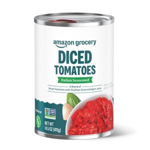 Amazon Grocery, Italian Seasoned Diced Tomatoes, 14.5 Oz (EXP 09/01/28)