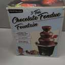 Nostalgia 3 Tier Electric Chocolate Fondue Fountain Machine for Parties - Melts Cheese, Queso, Candy, and Liqueur - Dip Strawberries, Apple Wedges, Vegetables, and More - 24-Ounce - Black, Small