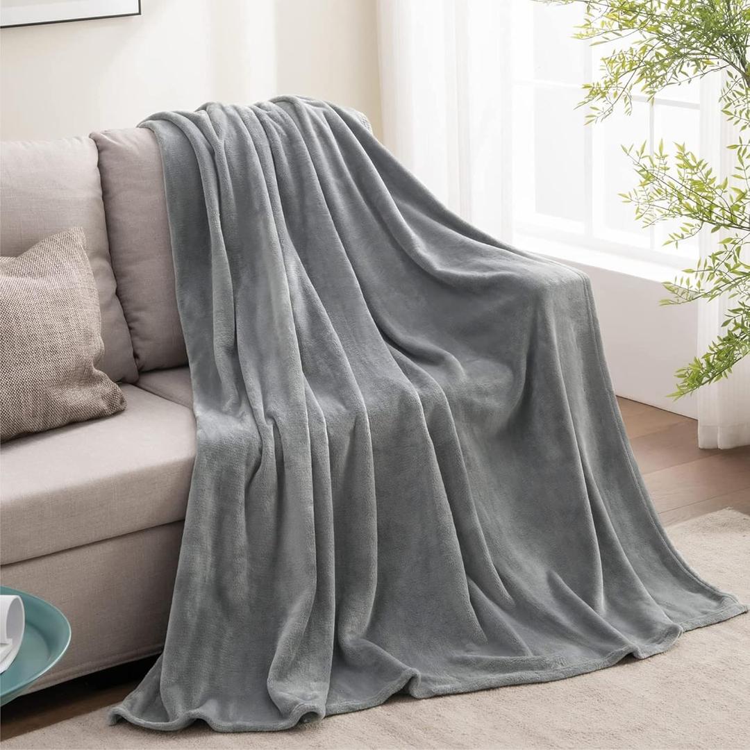 BEDELITE Fleece Blanket Grey Throw Blanket for Couch & Bed, Luxury Plush Cozy Fuzzy Blanket 50" x 70", Super Soft Warm Lightweight Fall Throw Blanket for Travel Camping