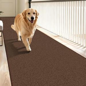 Waterproof 3x8 Runner Rug Non Slip Floor Runners for Dogs, Brown