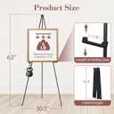 AZEAM 63" Easel Stand for Sign, 3 Pack Portable Easel for Painting, Foldable Black Metal Easel Display Stand Poster Holder Adjustable Sign Stand for Display Wedding Arts Poster