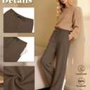 Velvelhall 4 Pack Women's Lounge Pants Comfy Wide Leg Yoga Pant Drawstring Loose Baggy Sweatpants Open Bottom with Pockets(Black, Brown, Khaki, Cream,Small)