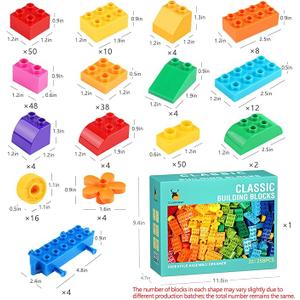 Cutedeer 258 Piece Classic Big Building Blocks Set for Kids Toddlers Compatible with All Major Brands, Large Building Bricks STEM Toys with Gift Box for All Ages Boys Girls