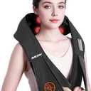 AMZPONY Cordless Neck Massager for Pain Relief Deep Tissue, Rechargeable Shiatsu Neck and Back Massager with Heat Kneading Shoulder Massage for Body Muscle Pain Relief, Gifts for Dad Mom Friends (Black Grey)