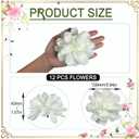 12 Pcs Floating Flowers for Floating Candle Centerpieces, Artificial Flower Heads Vase Filler for Wedding, Table, Party, Home Decor - Realistic Petal Design (White)