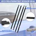 4Pcs Window Moulding Trim Weatherstrip Window Seal Belt Compatible with 2003 2004 2005 2006 2007 2008 Toyota Corolla Replaces 75730-02180 75710-02200 75740-02180 75720-02200