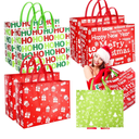 36 Pcs Extra Large Christmas Gift Tote Bags with Handles 19.69 x 7.09 x 14.96 Inches Giant Reusable Non Woven Jumbo Shopping Tote Bags Xmas Treat Wrapping Party Supplies(Snowflake)
