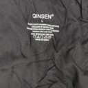 QINSEN Women's Square Neck Sleeveless Double-Layer Tank Tops Basic Tight T Shirts (Large, Black)