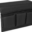 wuyaoyao Car Window Armrest Storage Box, Leather Automotive Door Side Storage Bag & Elbow Rest Pad, Multifunctional Vehicle Door Arm Rest Pad with Pockets, Universal Interior Car Accessories (Black)