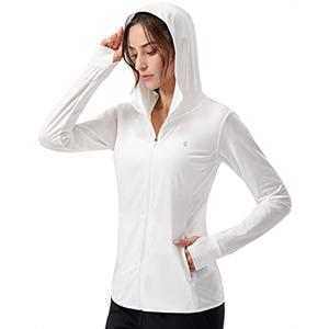 Soothfeel Women's UPF 50+ Sun Protection Hoodie Jacket Lightweight Long Sleeve Sun Shirt for Women with Pocket Hiking Outdoor Size M