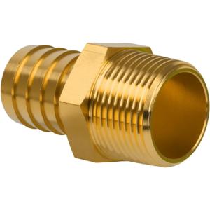 Air Hose Fittings, 1" NPT Male to 1" Barb Brass Hose Barb Fittings, Durable Brass Adapter for Air, Water, Fuel Systems, Leak-Resistant Design