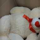 HollyHOME Giant Teddy Bear 4ft Stuffed Animal Large Bear Plush with Red Heart Valentines Anniversary Birthday Gifts for Girlfriend Lover Mom Kids 48 inch Beige