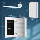 Houseables Medicine Cabinet No Mirror, Recessed Medicine Cabinet, Hidden In Wall Niche, Without Mirror, Picture Frame, Concealed, Built In, Between Stud Shelf Insert, For Bathroom Storage 14x24, 17x27