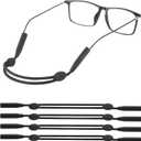 Glasses Strap for Slim Leg - Adjustable Eyeglasses Strap, Sunglasses Straps Holder for Men Women - No Tail Glasses holder Eyewear Retainers Eye Glass String Straps(4pcs Black 14inch)