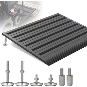 Threshold Ramp for Doorways,Adjustable Height 2.6"-7.3" Aluminum Wheelchair Ramp with Heightening Screws and Swivel Angle Leg,1100lbs Load Capacity, 30"x36'' Curb Ramp for Trolley,Power Chairs
