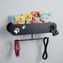 Geyecete Dog Leash Holder for Wall Dogs Hooks for Wall Pet Stuff Organizer with Shelf Storage, Key Holder, Hangers Organizer Rack for Dog Leashes etc