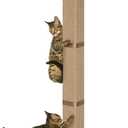 Cat Window Perch with Thick Sisal Scratching Post, Cat Hammock for Window, 53.5" Adjustable Tall Cats Scratching Post with 2 Upgrade Suction Cups, Cats Window Bed with Fluffy Cushion, Jute