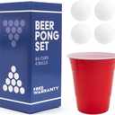 Beer Pong Set Complete | 24 Cups & 4 Balls | America's #1 Drinking Game, Reusable