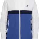 Nautica Mens Lightweight Sailing Jacket  Waterproof & Windproof, Breathable (XX-Large, White/Blue)