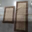 Bathroom Rugs 24" x 36", Non-Slip Extra Soft Absorbent Bath Rugs, Machine Washable Quick Dry Bath Mats for Bathroom Floor, Shower, Bathtub and Sink, Beige & Grayish Brown (Pack of 2, Size 5*2 ft, 3*2 ft)