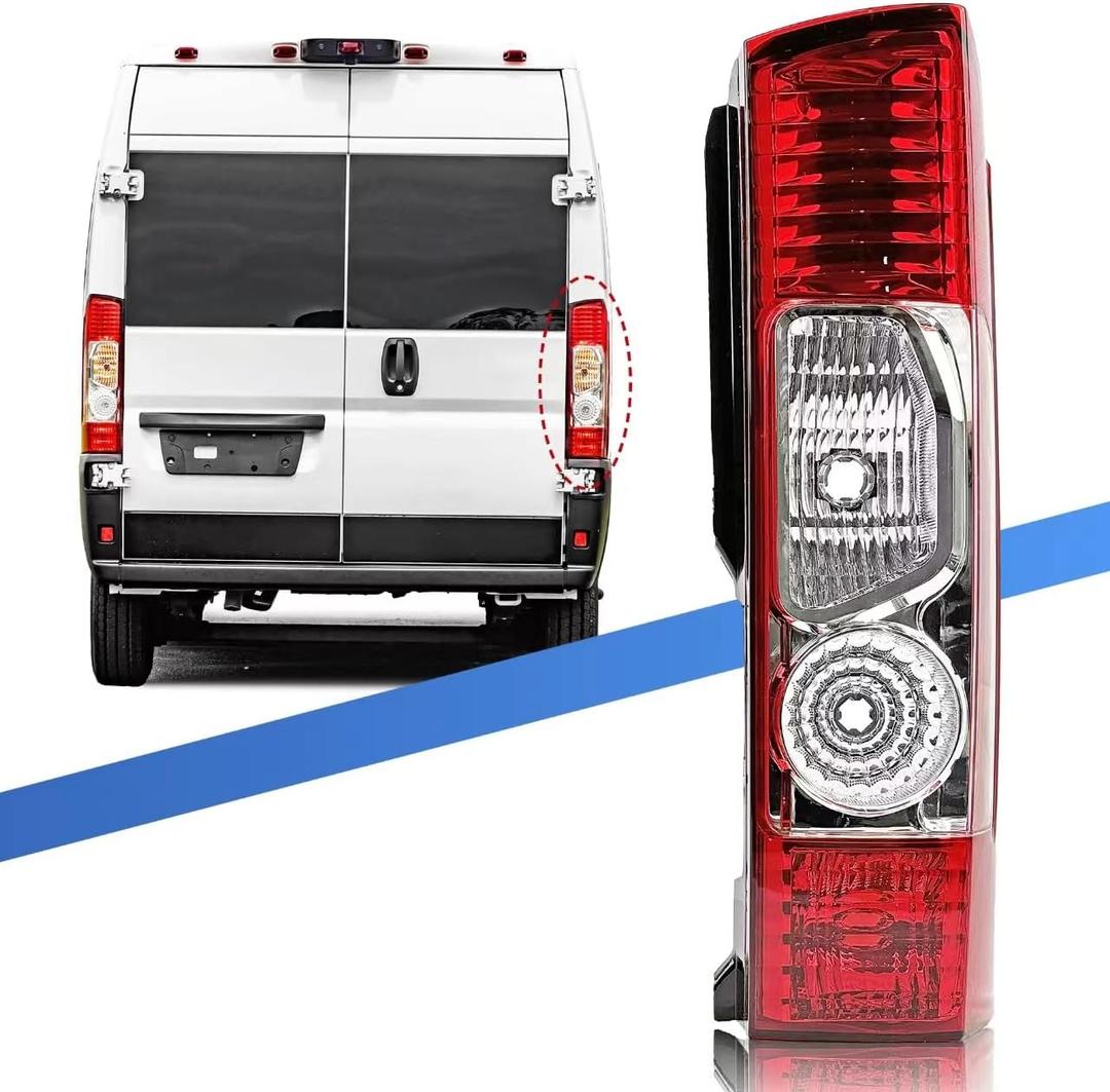 Replacement Right Side Tail Light Without Circuit for Ram ProMaster 1500 2500 3500 for 2010-2023, w/o Bulbs harness, Work Van Rear Lamp for 4725946AB RH