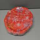 2 x Treasure Cove Christmas Snowflake Oval Paper Plates Large Disposable Red Christmas Plates Winter Snowflake Platters Tableware Decor for Xmas Holiday New Year Party Supplies 24Pcs 10" x 12"