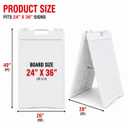 A Frame Sign, 24 “W x 36” H Double-Sided Display Outdoor waterproof Sandwich Board with Sand Filled Holes (White)