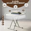 30 Inch Folding Table, 5-Level Height Adjustable TV Tray for Small Spaces, HDPE Tabletop Small Folding Table Portable for Laptop, Dining, Camping, 200 lbs Weight Capacity, No Assembly