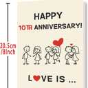 3 x OJsensai Happy 10 Year Anniversary Card & Gift for Him Wife Couples Husband, Wedding Anniversary Card