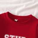 GLIGLITTR Toddler Baby Boy Valentines Sweatshirt Outfit Long Sleeve Stud Muffin Letter Print Pullover Shirt Clothes (Red)