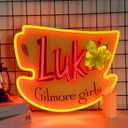 Pugna Luke's Coffee Neon Signs for Wall Decor Dimmable Neon Lights for Bedroom Led Signs Suitable for Dormitory Man Cave Christmas Gift 15.7 x 12.9IN-USB Powered-Acrylic