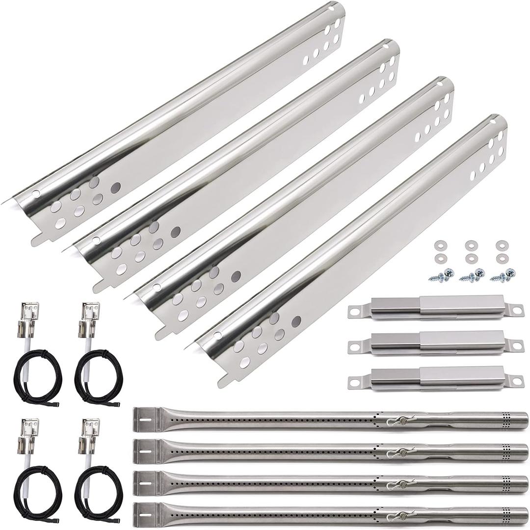 Grill Replacement Parts for Charbroil Advantage Series 4 Burner 463344015 463343015 463433016 463240115 463432215 463240015 Gas Grills, Stainless Pipe Burner, Heat Plate, Carryover Tube, Igniters