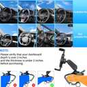 Universal 360 Rotating Dashboard Phone Holder for Car - Spring Clip Car Phone Mount, No Adhesive No Tools, Multi-Angle Adjustable Clip-On Holder for 4-7 inches Smartphones (Black)