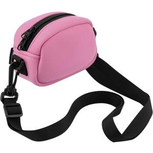 Homakover Camera Case Adjustable Crossbody Bag For Seckton/for Rindol/for Dylanto/for Desuccus/Sony DSCW800/DSCW830 and More Digital Camera, Waterproof Storage Extra Pocket Fits Accessories (Pink)