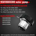 95810603300 Water Pump With O-Ring for Volkswagen Atlas 3.6L 2018-2023,for Touareg V6 3.6 7P 2011-2017,Atlas Cross Sport V6 3.6L 2020-2023 2021 2022 95810603302 03H121008K 03H121008M