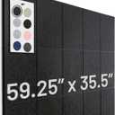 Large Cork Board for Wall 59" x 36", Black Bulletin Board | 15 Pack Felt Wall Tiles | Cork Boards for Office Pin Board Tack Board Cork Boards