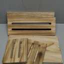 Wonderjune Wooden Baskets for Valentine's Day Gifts Empty Wood Basket with Cellophane Bag Ribbon Greeting Card for Birthday Baby Shower Wedding Housewarming Gifts Packaging(Brown,Large)