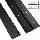 Pack of 2 Heavy Duty Piano Hinge 24 Inch x 2 Inch Open Width, 0.047'' Leaf Thickness Stainless Steel Piano Hinge Continuous Hinge for Folding Furniture, Cabinet, Storage, Heavier Doors and Lids (Black)