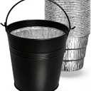 Grease Bucket HDW152 with 15 Pack Drip Bucket Liners for Traeger BAC407, Drip Tray & Drip Pan Liners Replacement for Traeger, Pit Boss, Z Grills & Oklahoma Joes