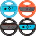3 x Lyvix 4 Pack Steering Wheel for Nintendo Switch 2 / Switch Joycon, Mario Cart Racing Wheel Accessories Multi Compatible with NS2/NS/OLED Joy Con Controller with Anti-Slip