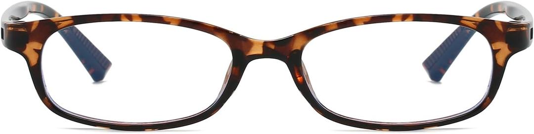 Trendy Rectangular Glasses for Women Men Narrow Square Blue Light Blocking Fake Eyewear Y2K Cosplay Glasses (A2 Tortoise)