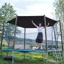 Silipull Trampoline Shade Covers Set, 14ft 6 Poles Round Heavy Duty Sun Protection Trampoline Cover Shade Canopy with 12 Pcs Pole Foam Sleeve 46.5" Length for Outdoor Backyard Playground(Black)
