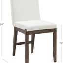 Nathan James Gracie Scandinavian Dining Chair with Cushion, Boucle Dining Chair with Solid Wood Frame, Cream Boucle/Dark Brown, Set of 2