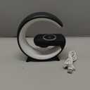 2025 New Mini LED Table Lamp, Wireless Charging Atmosphere Lamp, Bluetooth Speaker, Dimmable Night Light, Bedside Lamp, Alarm Clock for Christmas Gifts (Black)